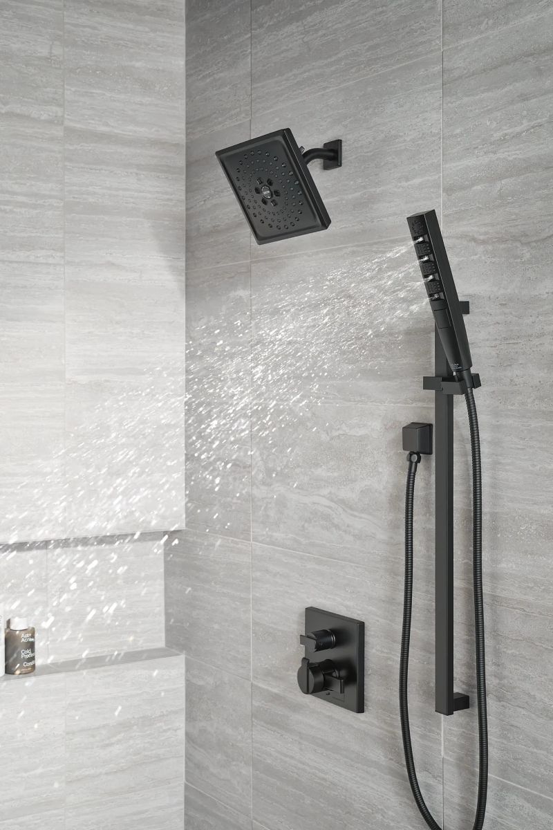 DELTA Universal Showering Components H2OKINETIC Hand Shower 1.75 GPM w/Slide Bar 4S — Matte Black