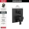 DELTA Ara Angular Modern Monitor 17 Series Valve Trim with 3-Setting Integrated Diverter — Matte Black