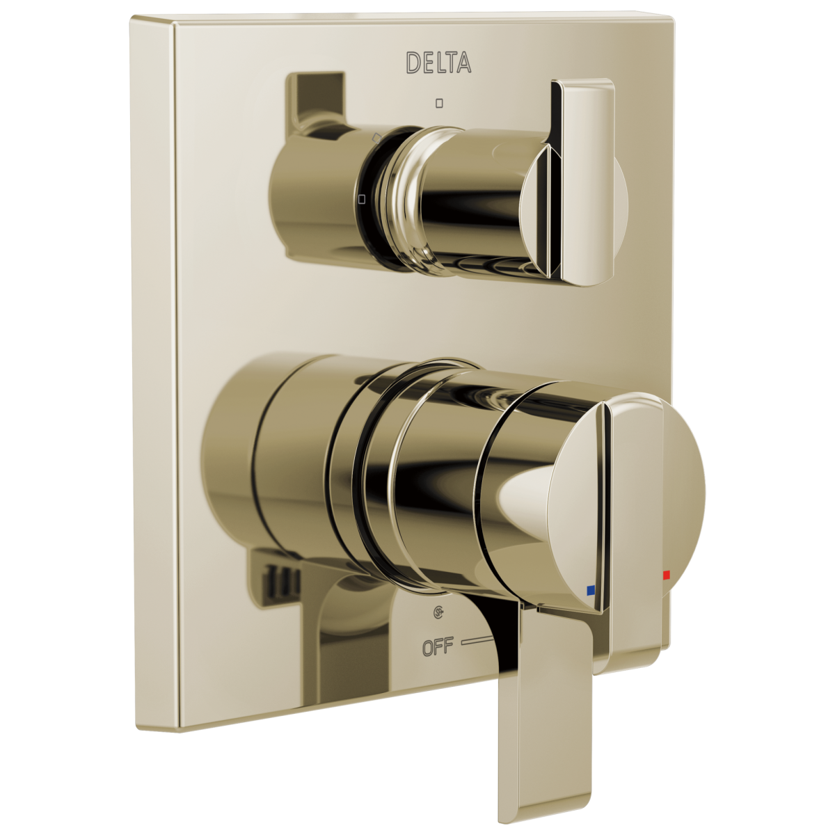 DELTA Ara Angular Modern Monitor 17 Series Valve Trim with 3-Setting Integrated Diverter — Polished Nickel