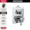 DELTA Ara Angular Modern Monitor 17 Series Valve Trim with 3-Setting Integrated Diverter — Chrome