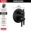 DELTA Galeon 17S Integrated Diverter Trim - 3 Setting — Matte Black