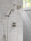 DELTA Universal Showering Components H2OKINETIC 5-Setting Contemporary Raincan Shower Head — Lumicoat® Stainless