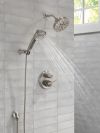 DELTA Universal Showering Components H2OKINETIC 5-Setting Contemporary Raincan Shower Head — Lumicoat® Stainless