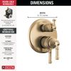 DELTA Broderick 17 Series Integrated Diverter Trim 3-Setting — Lumicoat® Champagne Bronze