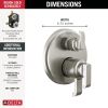 DELTA Tetra 17 Series Integrated Diverter Trim with 3-Setting — Lumicoat® Stainless