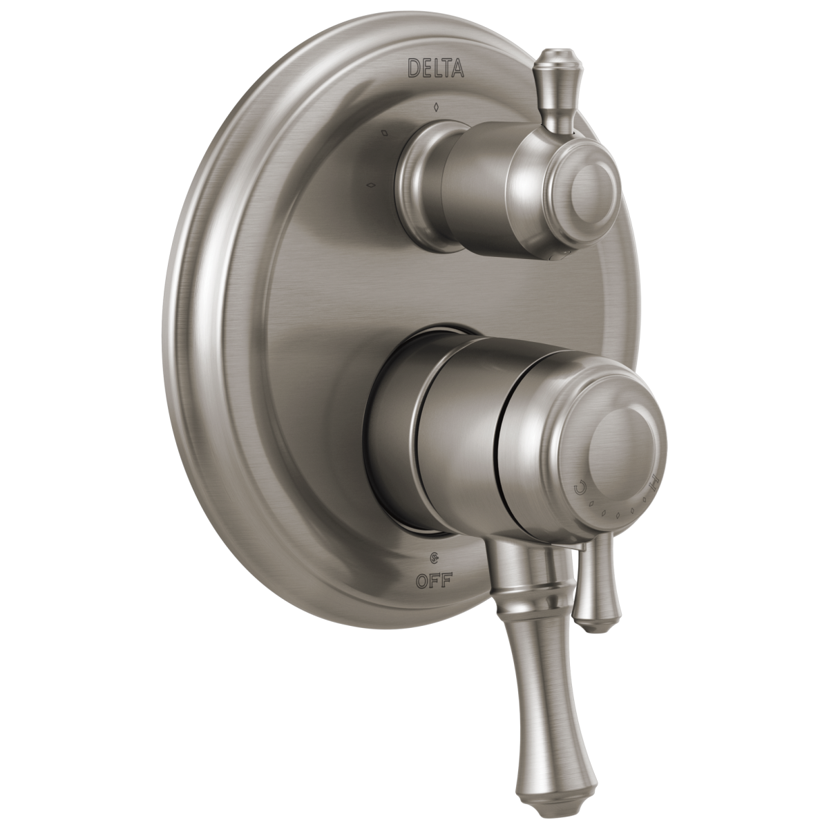 DELTA Cassidy Traditional 2-Handle Monitor 17 Series Valve Trim with 3-Setting Integrated Diverter — Stainless
