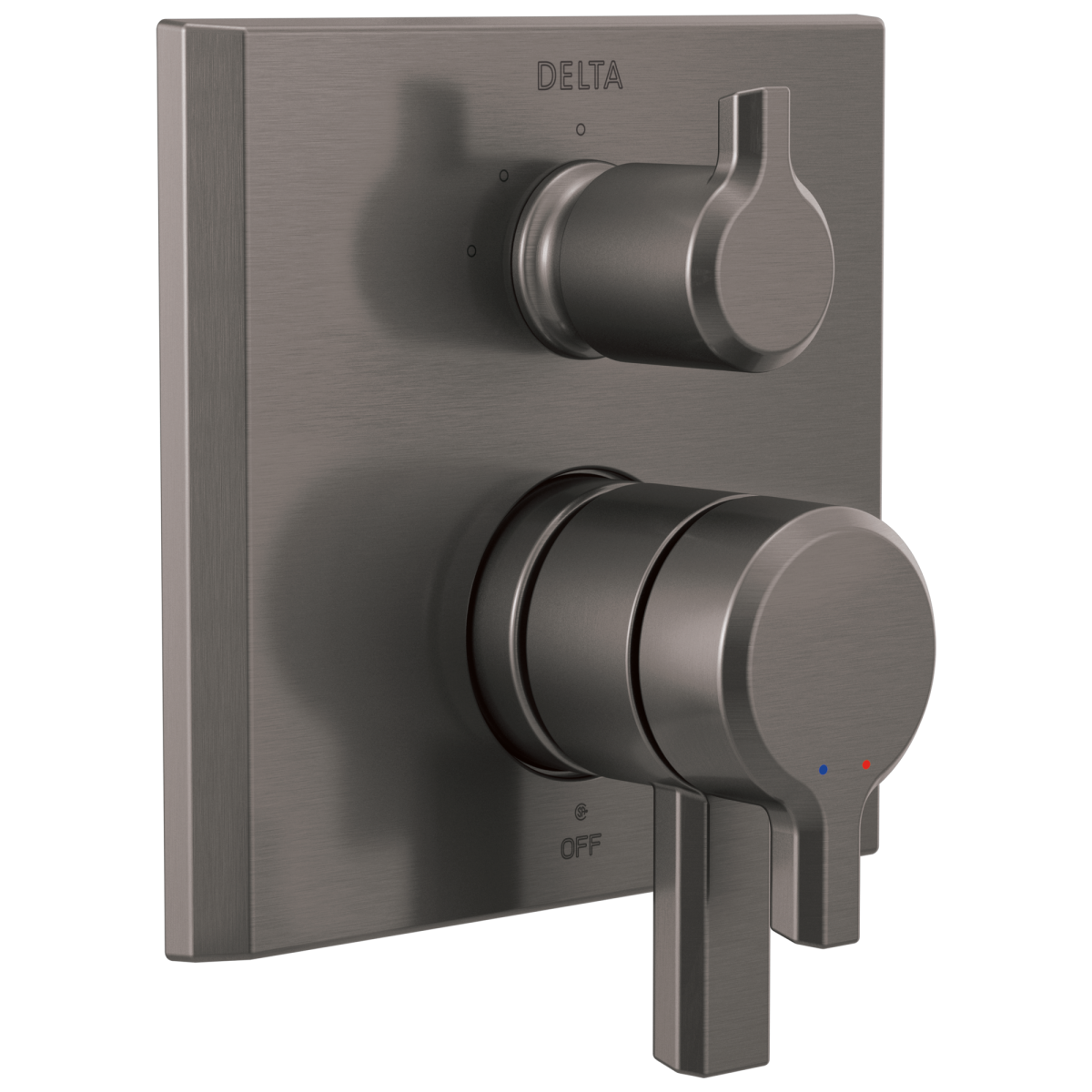 DELTA Pivotal 17 Series Integrated Diverter Trim - 3 Function Diverter — Lumicoat® Black Stainless