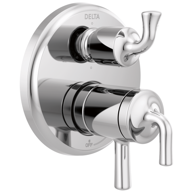 DELTA Kayra 2-Handle Monitor 17 Series Valve Trim with 3- or 6- Setting Diverter — Chrome
