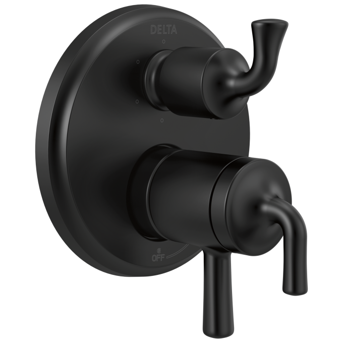 DELTA Kayra 2-Handle Monitor 17 Series Valve Trim with 3- or 6- Setting Diverter — Matte Black