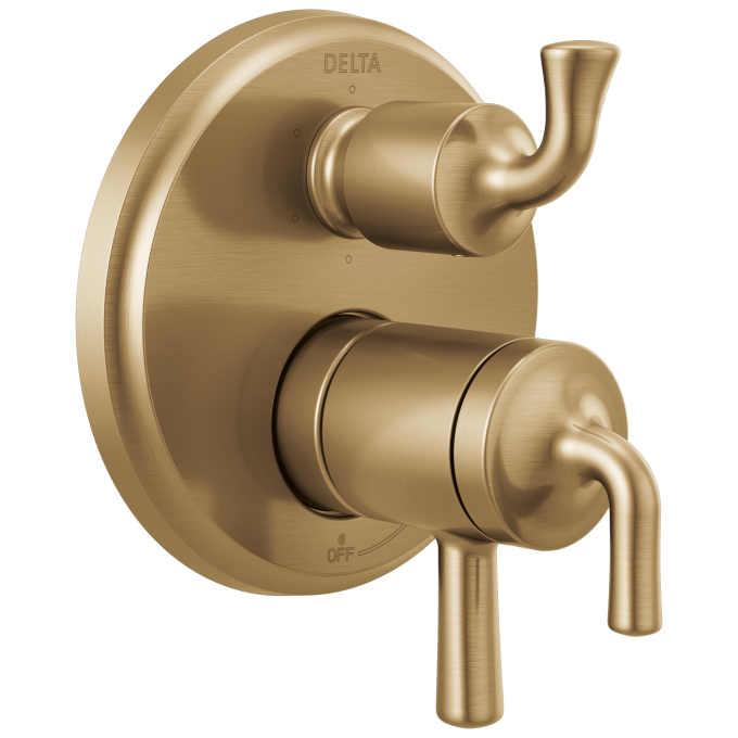 DELTA Kayra Two-Handle Monitor 17 Series Valve Trim with 3 Or 6-Setting Diverter — Champagne Bronze