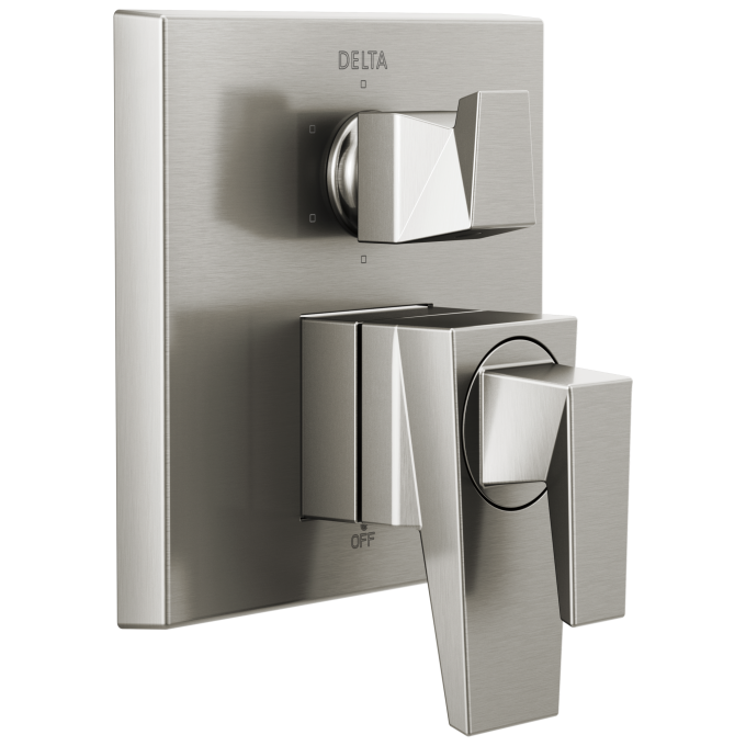 DELTA Trillian Two-Handle Monitor 17 Series Valve Trim with 6-Setting Diverter — Lumicoat® Stainless
