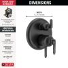 DELTA Bonacci 17 Series 6-Setting Integrated Diverter Trim — Matte Black