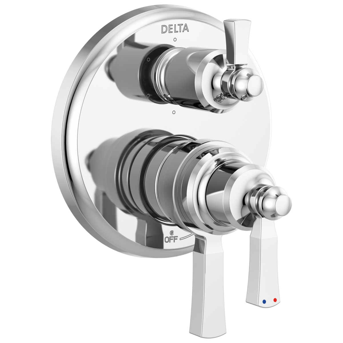 DELTA Dorval Traditional 2-Handle Monitor 17 Series Valve Trim with 6 Setting Diverter — Chrome