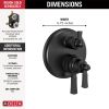 DELTA Dorval Traditional 2-Handle Monitor 17 Series Valve Trim with 6 Setting Diverter — Matte Black