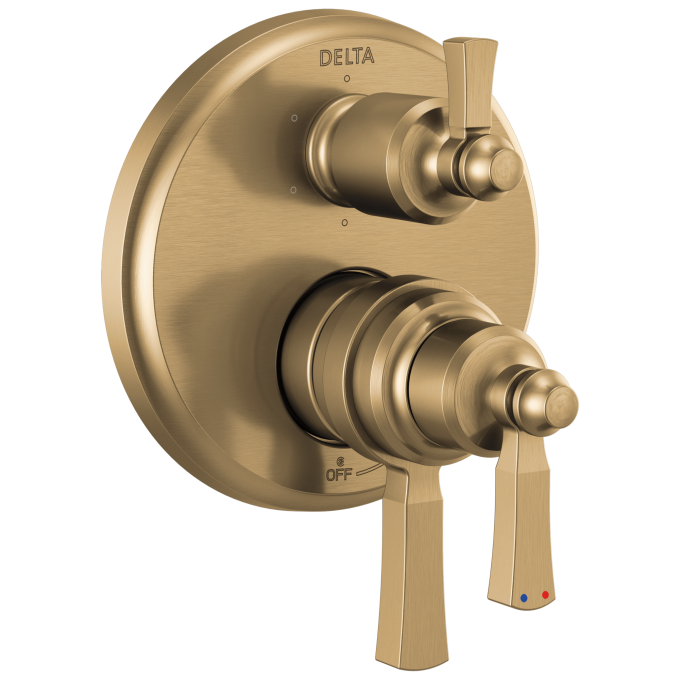 DELTA Dorval Traditional 2-Handle Monitor 17 Series Valve Trim with 6 Setting Diverter — Champagne Bronze