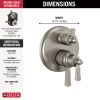 DELTA Dorval Traditional 2-Handle Monitor 17 Series Valve Trim with 6 Setting Diverter — Stainless