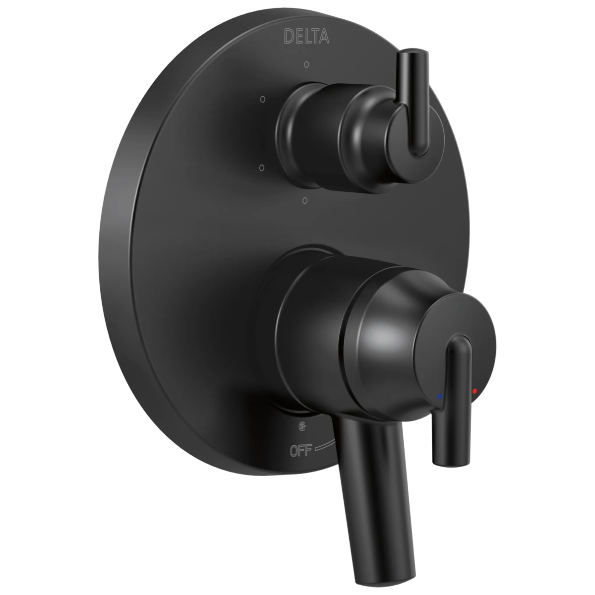 DELTA Trinsic Contemporary Monitor 17 Series Valve Trim with 6-Setting Integrated Diverter — Matte Black