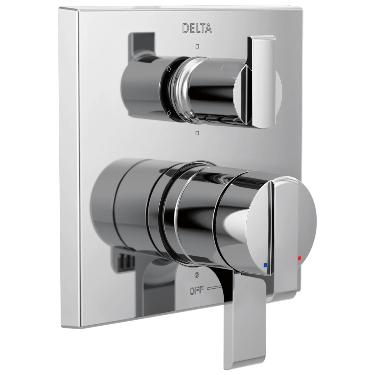 DELTA Ara Angular Modern Monitor 17 Series Valve Trim with 6-Setting Integrated Diverter — Chrome