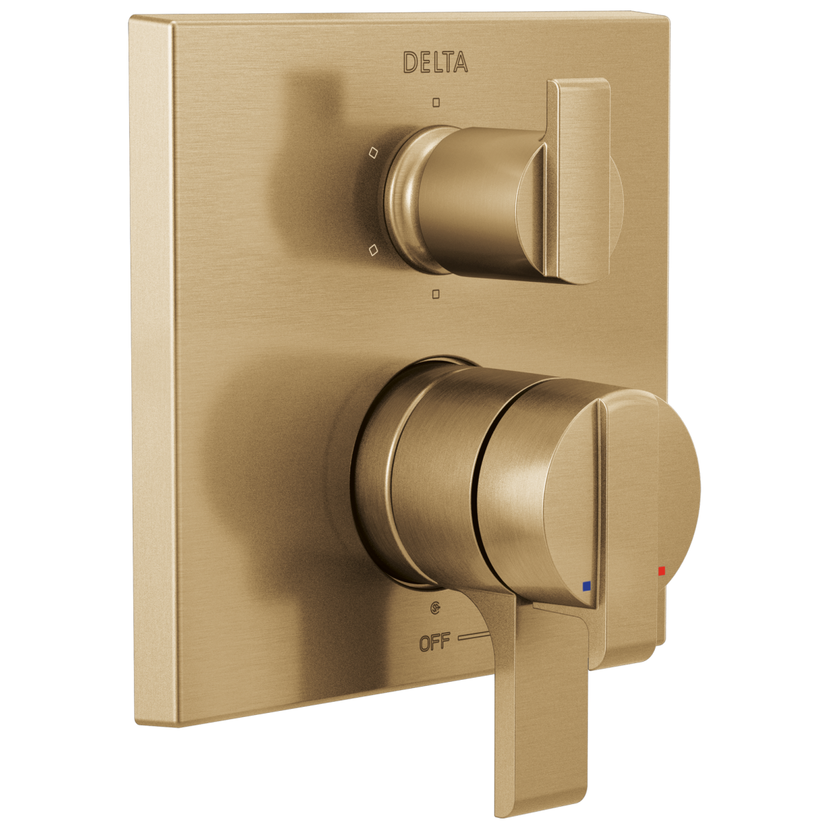 DELTA Ara Angular Modern Monitor 17 Series Valve Trim with 6-Setting Integrated Diverter — Champagne Bronze