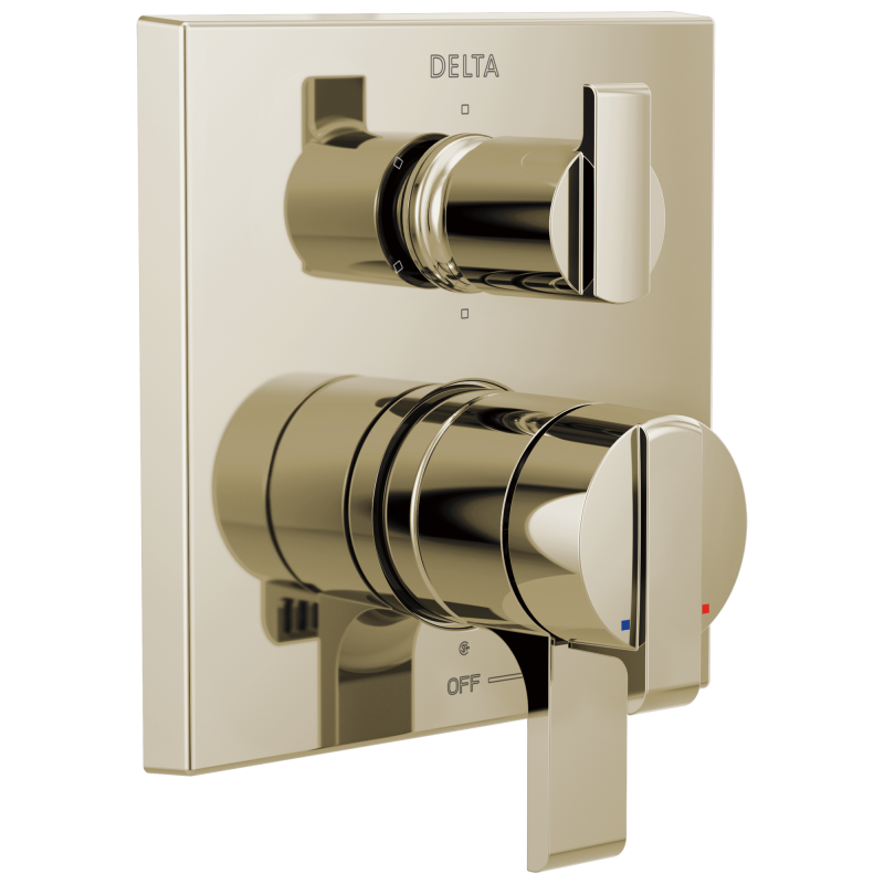 DELTA Ara Angular Modern Monitor 17 Series Valve Trim with 6-Setting Integrated Diverter — Polished Nickel