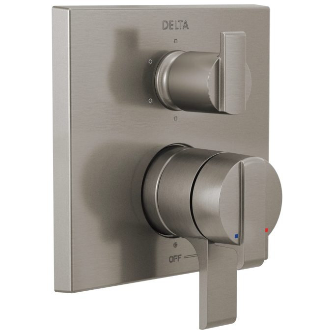 DELTA Ara Angular Modern Monitor 17 Series Valve Trim with 6-Setting Integrated Diverter — Stainless