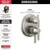 DELTA Galeon 17S Integrated Diverter Trim - 6 Setting — Lumicoat® Stainless