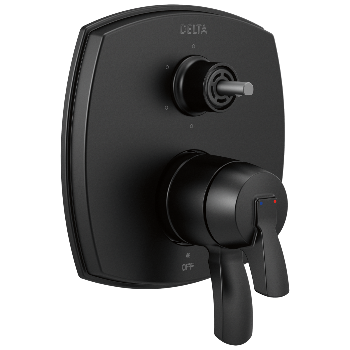 DELTA Stryke 17 Series Integrated Diverter Trim with Six Function Diverter Less Diverter Handle — Matte Black