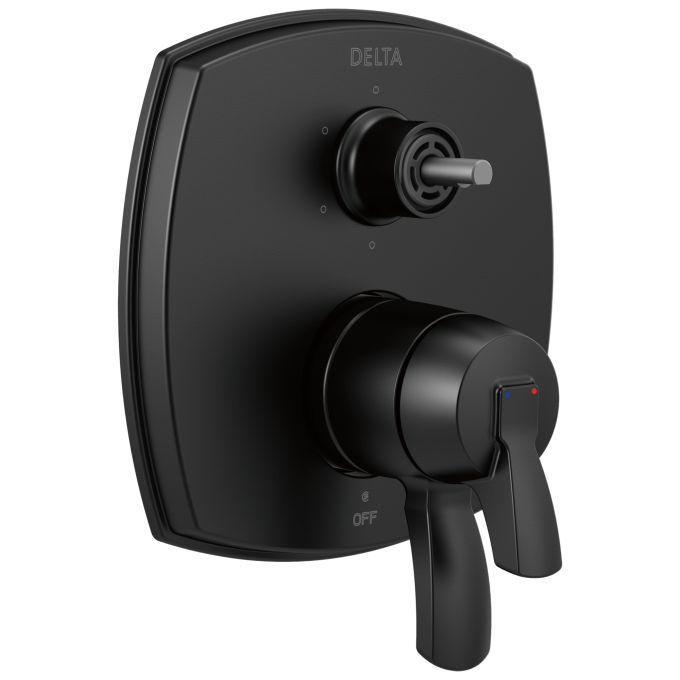 DELTA Stryke 17 Series Integrated Diverter Trim with Six Function Diverter Less Diverter Handle — Matte Black