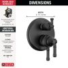 DELTA Broderick 17 Series Integrated Diverter Trim 6-Setting — Matte Black