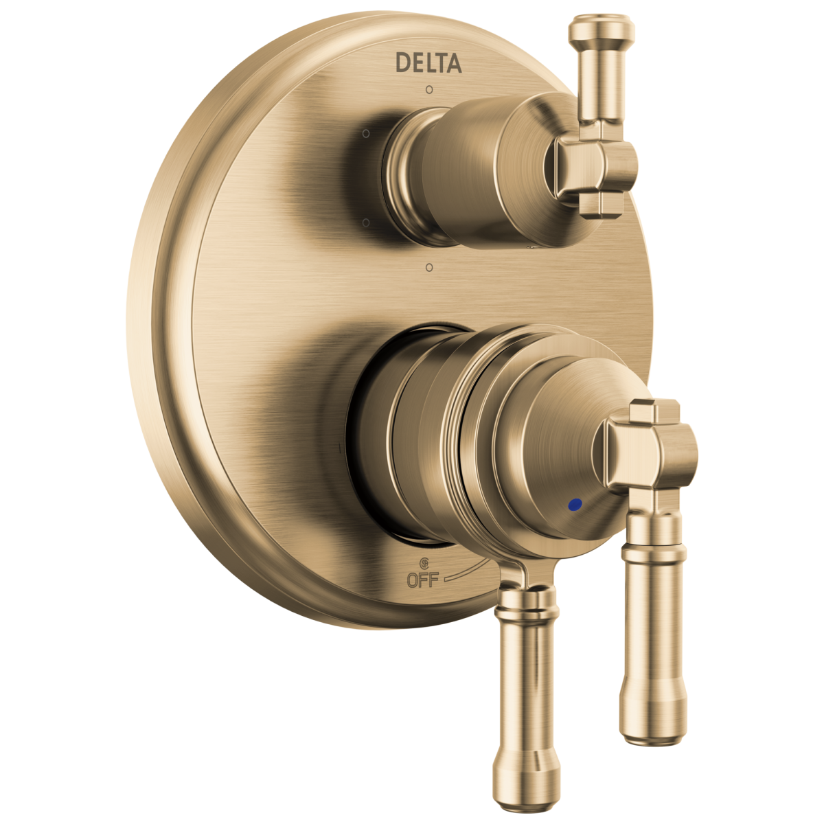 DELTA Broderick 17 Series Integrated Diverter Trim 6-Setting — Lumicoat® Champagne Bronze