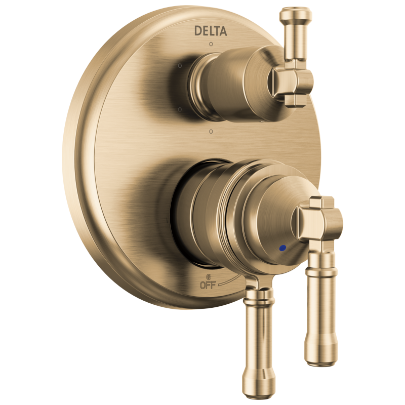 DELTA Broderick 17 Series Integrated Diverter Trim 6-Setting — Lumicoat® Champagne Bronze
