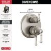 DELTA Broderick 17 Series Integrated Diverter Trim 6-Setting — Lumicoat® Stainless