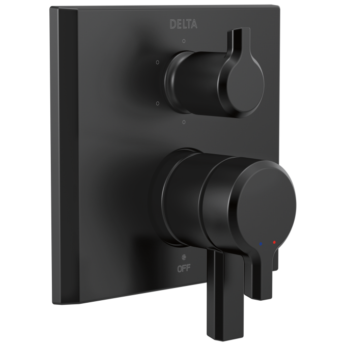 DELTA Pivotal Monitor 17 Series Valve Trim with 6-Setting Integrated Diverter — Matte Black