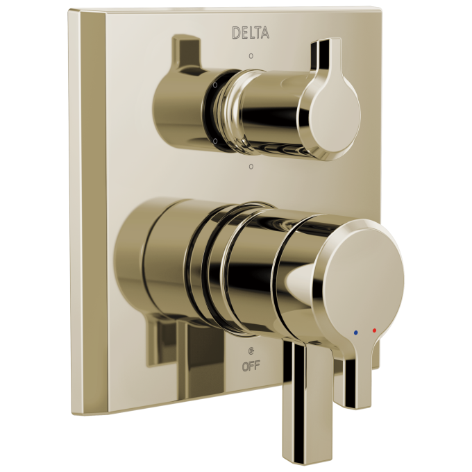 DELTA Pivotal 2-Handle Monitor 17 Series Valve Trim with 6-Setting Diverter — Lumicoat® Polished Nickel