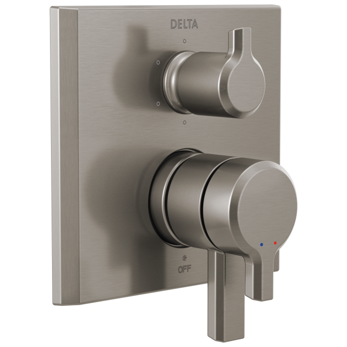 DELTA Pivotal 2-Handle Monitor 17 Series Valve Trim with 6-Setting Diverter — Lumicoat® Stainless