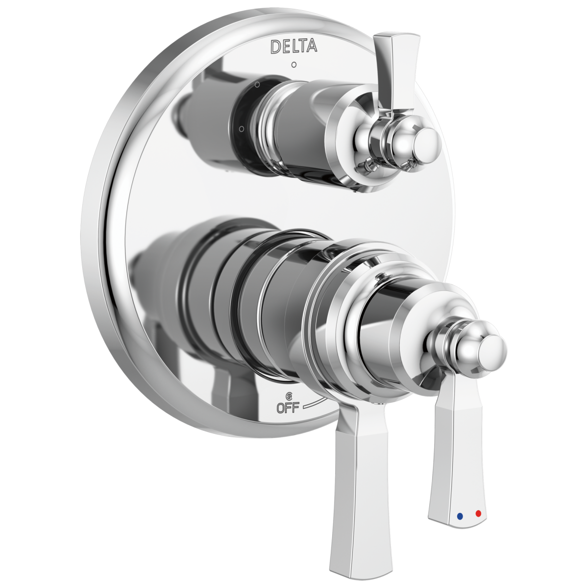 DELTA Dorval Traditional 2-Handle Monitor 17T Series Valve Trim with 3 Setting Diverter — Chrome
