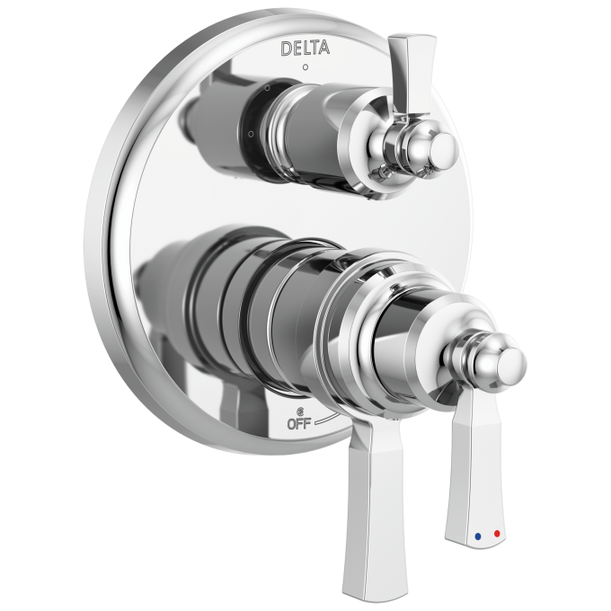 DELTA Dorval Traditional 2-Handle Monitor 17T Series Valve Trim with 3 Setting Diverter — Chrome