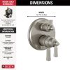 DELTA Dorval Traditional 2-Handle Monitor 17T Series Valve Trim with 3 Setting Diverter — Stainless