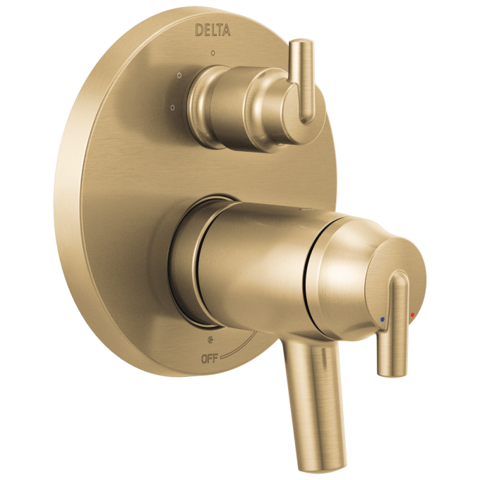 DELTA Trinsic Contemporary TempAssure 17T Series Valve Trim with 3-Setting Integrated Diverter — Champagne Bronze
