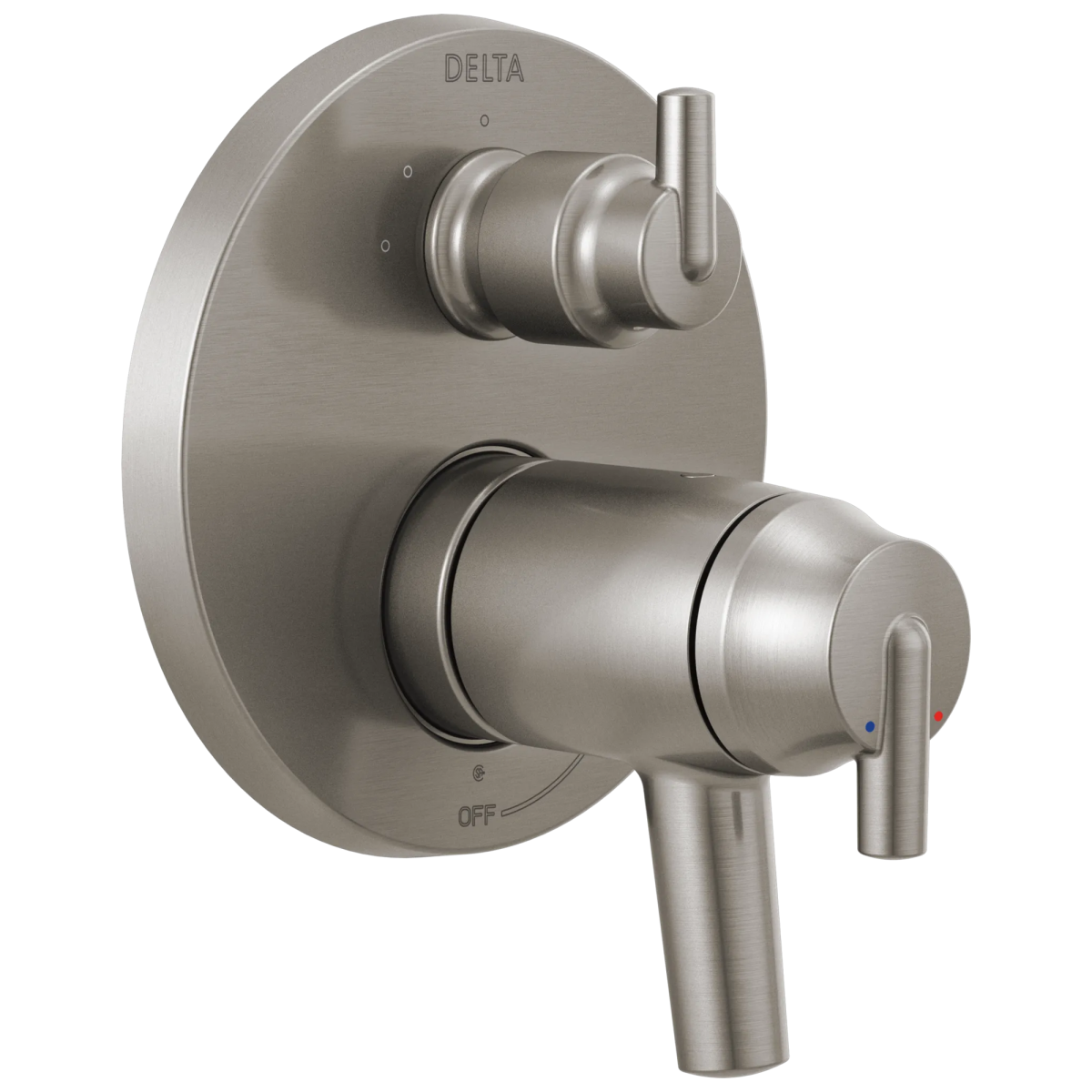 DELTA Trinsic Contemporary Two Handle TempAssure 17T Series Valve Trim with 3-Setting Integrated Diverter — Stainless