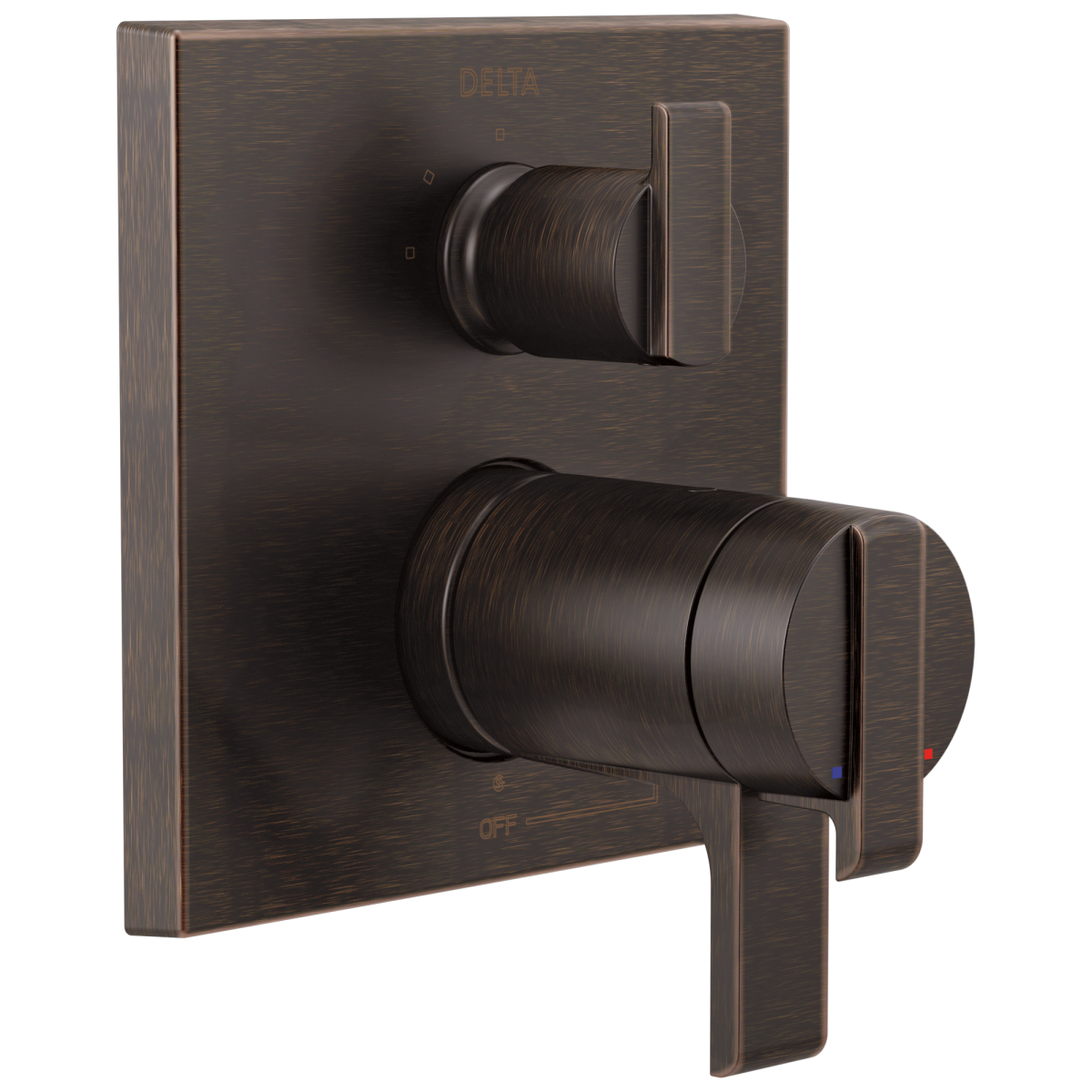 DELTA Ara Angular Modern TempAssure 17T Series Valve Trim with 3-Setting Integrated Diverter — Venetian Bronze