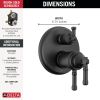 DELTA Broderick 17T Series Integrated Diverter Trim 3-Setting — Matte Black