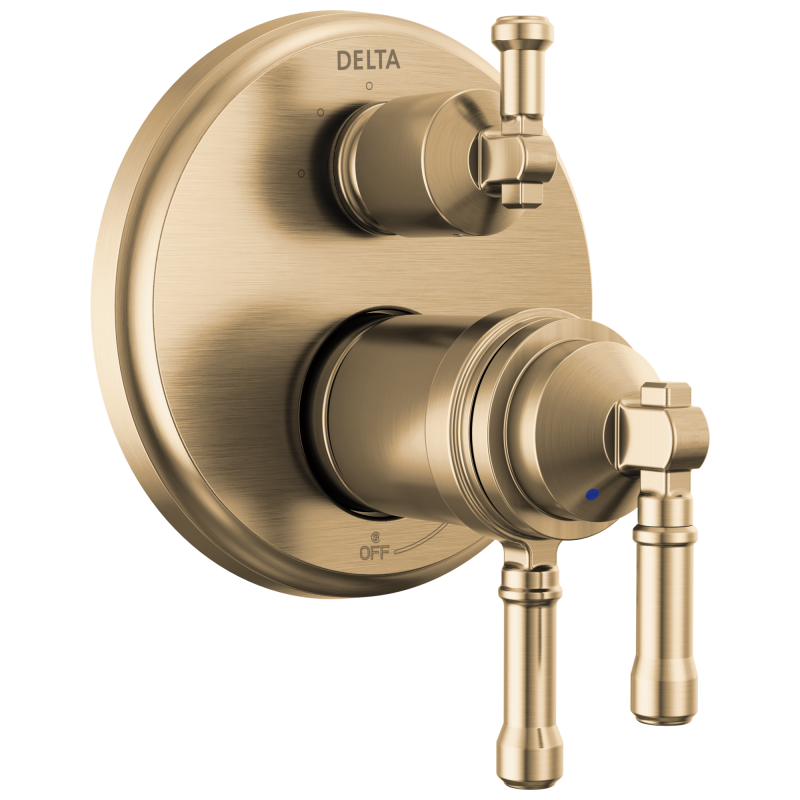 DELTA Broderick 17T Series Integrated Diverter Trim 3-Setting — Lumicoat® Champagne Bronze