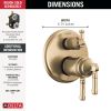 DELTA Broderick 17T Series Integrated Diverter Trim 3-Setting — Lumicoat® Champagne Bronze