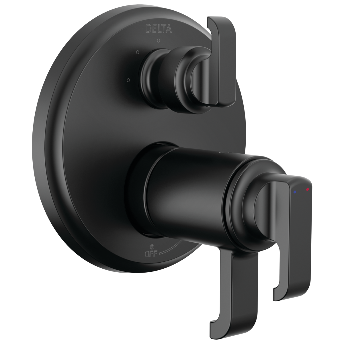 DELTA Tetra TempAssure 17T Series Integrated Diverter Trim with 3-Setting — Matte Black