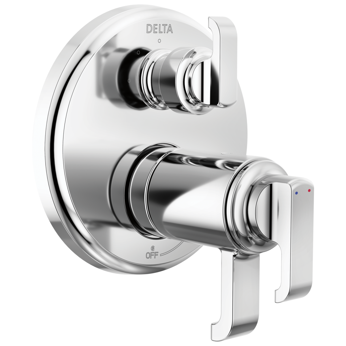 DELTA Tetra TempAssure 17T Series Integrated Diverter Trim with 3-Setting — Lumicoat® Chrome