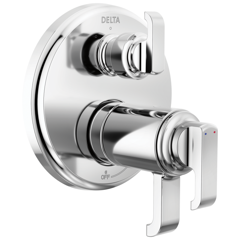 DELTA Tetra TempAssure 17T Series Integrated Diverter Trim with 3-Setting — Lumicoat® Chrome