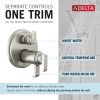 DELTA Tetra TempAssure 17T Series Integrated Diverter Trim with 3-Setting — Lumicoat® Stainless