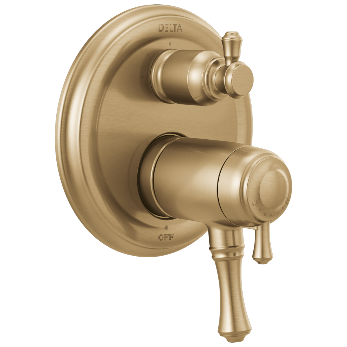 DELTA Cassidy Traditional TempAssure 17T Series Valve Trim with 3-Setting Integrated Diverter — Champagne Bronze