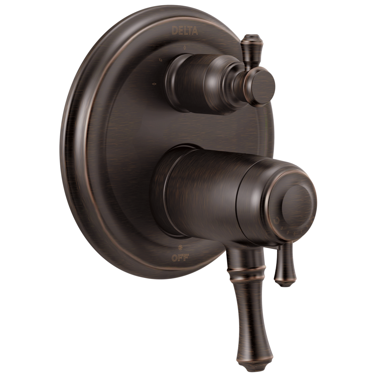 DELTA Cassidy Traditional 2-Handle TempAssure 17T Series Valve Trim with 3-Setting Integrated Diverter — Venetian Bronze
